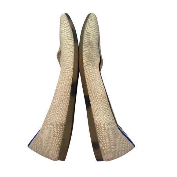Rothy's Pointed Toe Flats Beige With Blue Trim Size 5 Womens Shoes VGUC - Picture 10 of 15